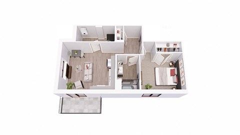 1 bed 1 bath 1C Floor Plan at Tesson Ridge, Saint Louis, MO 63128